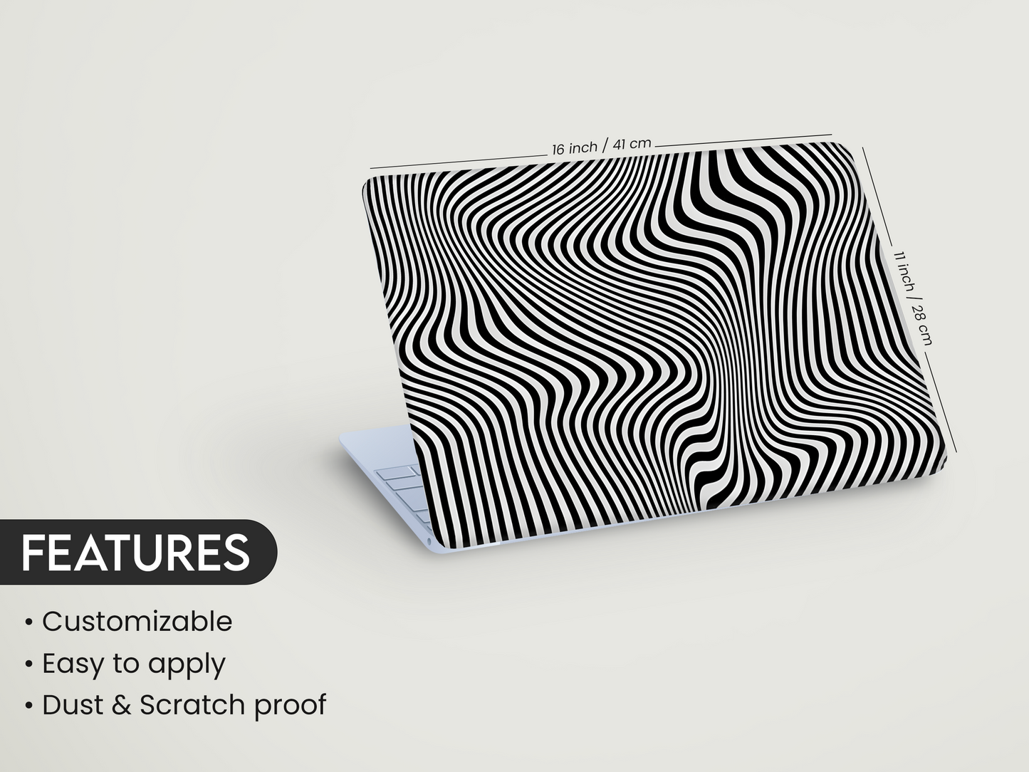 Optical Wave Pattern Laptop Skin