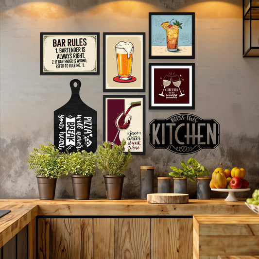 Bar & Kitchen Wall Art Gallery Set