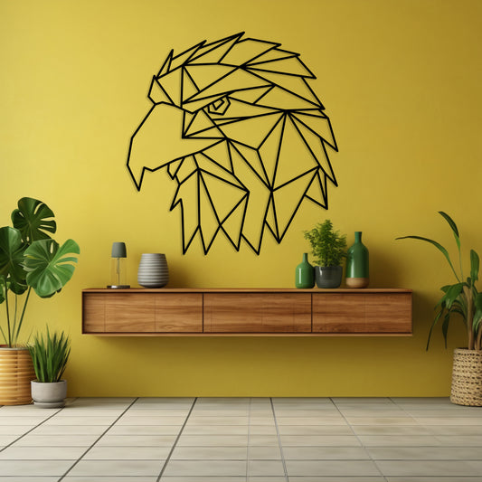 Geometric Eagle Pinewood Wall Art