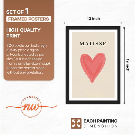 Matisse Heart Minimalist Framed Wall Art