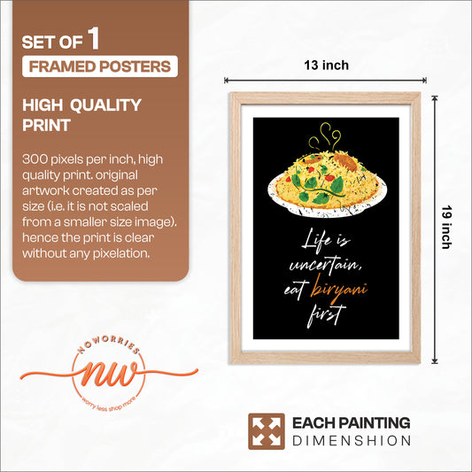Eat Biryani First Wall Frame Set of 1