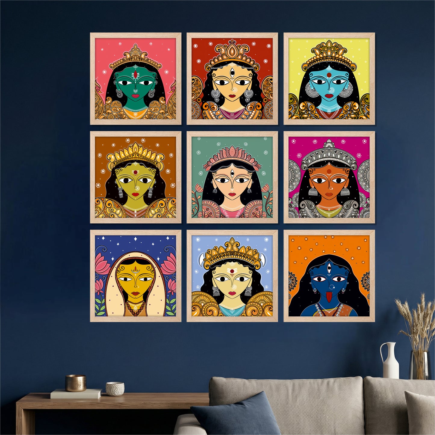 Divine Devi Wall Art Set of 9