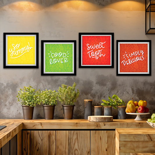 Colorful Kitchen Quote Wall Art Set