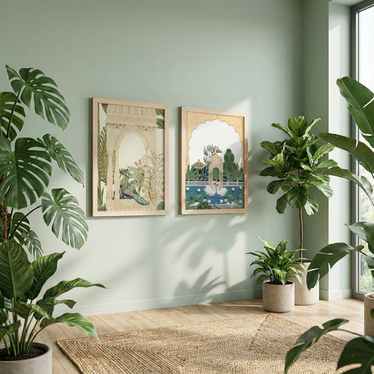 Royal Garden Palace Art Wall Frames Set of 2