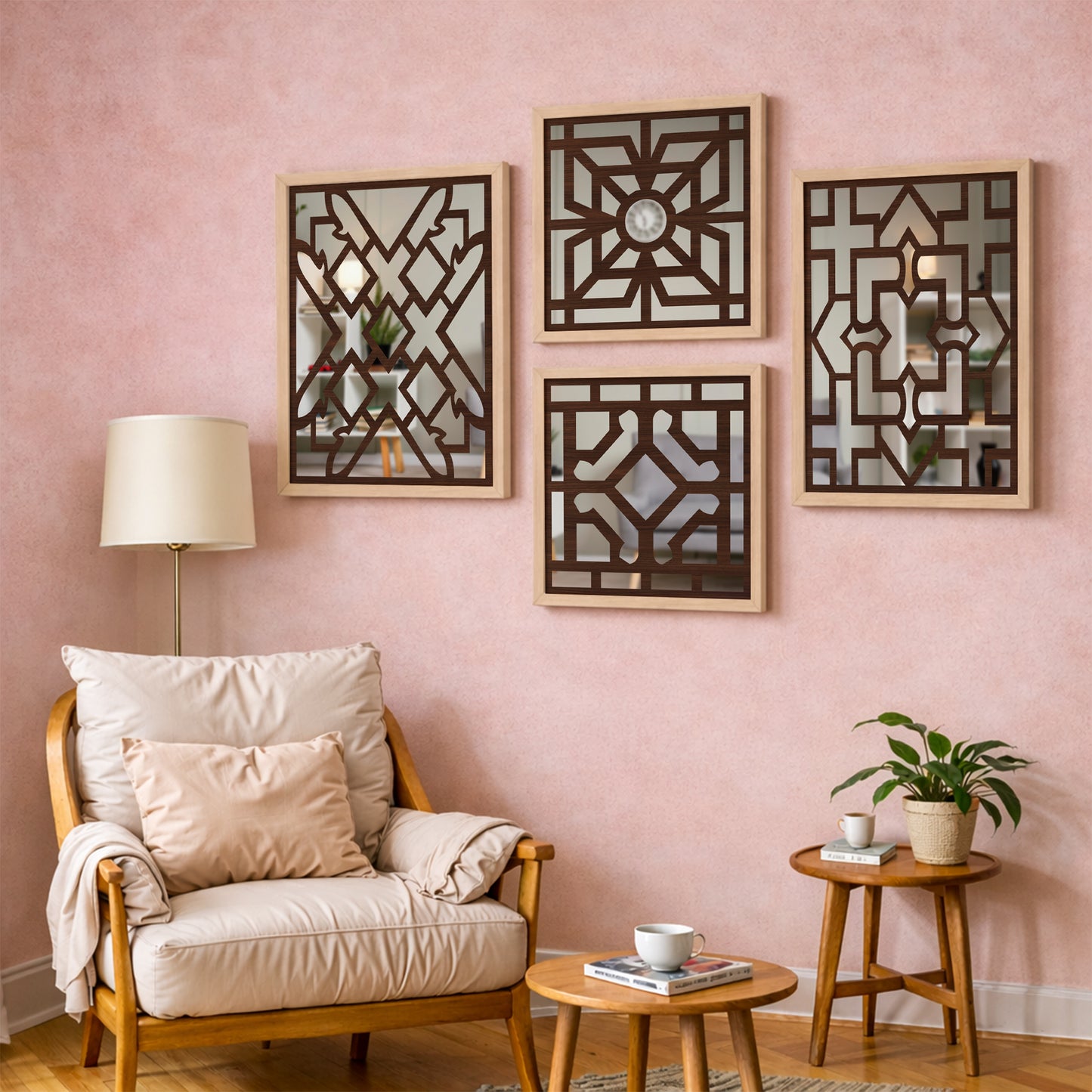 Modern Wall Mirror Set of 4