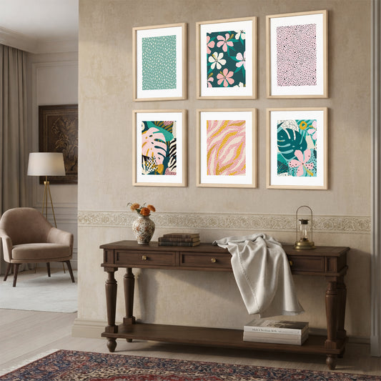 Scandinavian Abstract Art Wall Frame Collection Set of 6