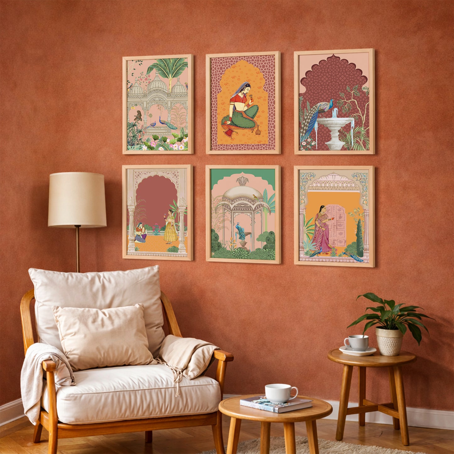 Traditional Indian Miniature Art Wall Frame Set of 6