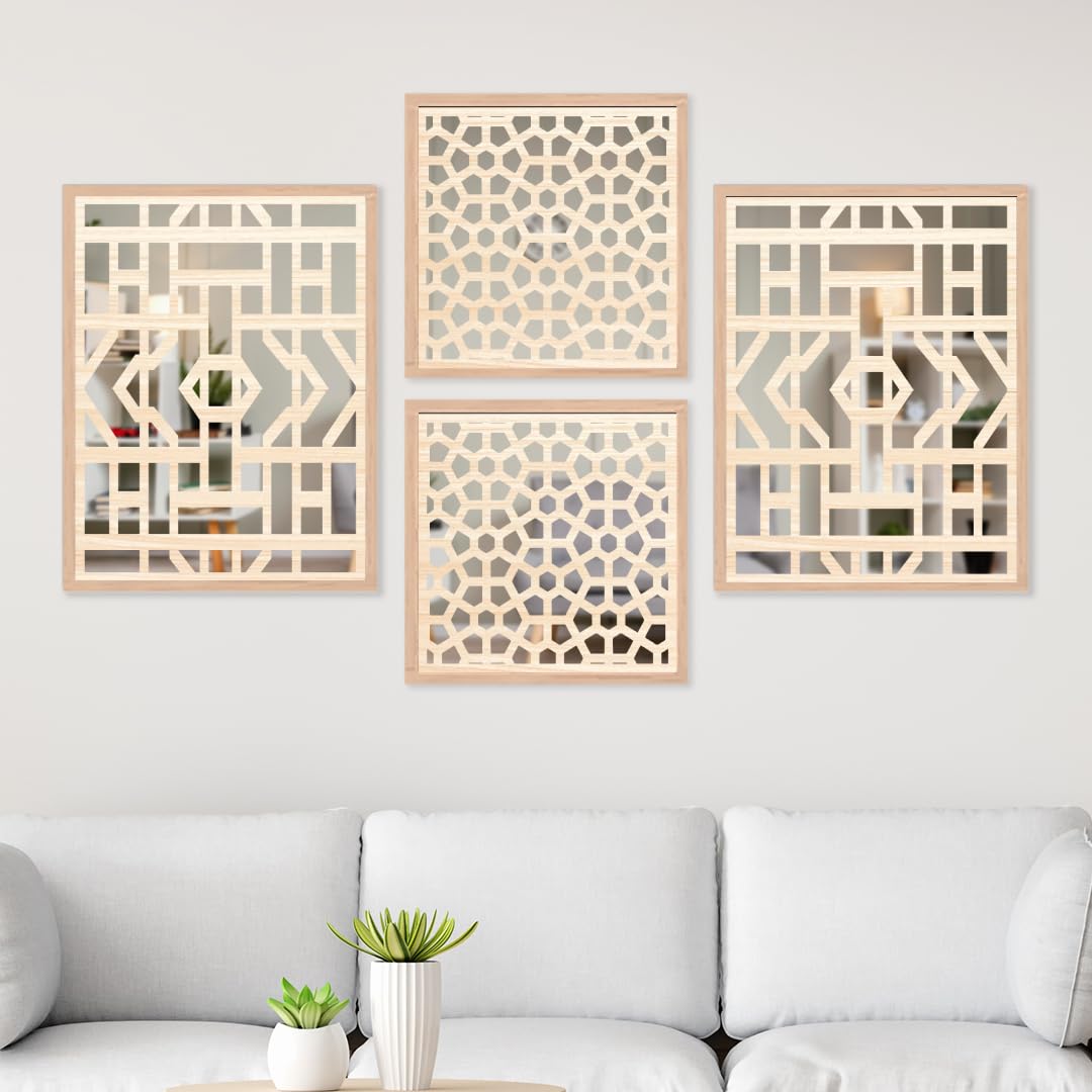 Luxury Geometric Wall Mirror Set of 4