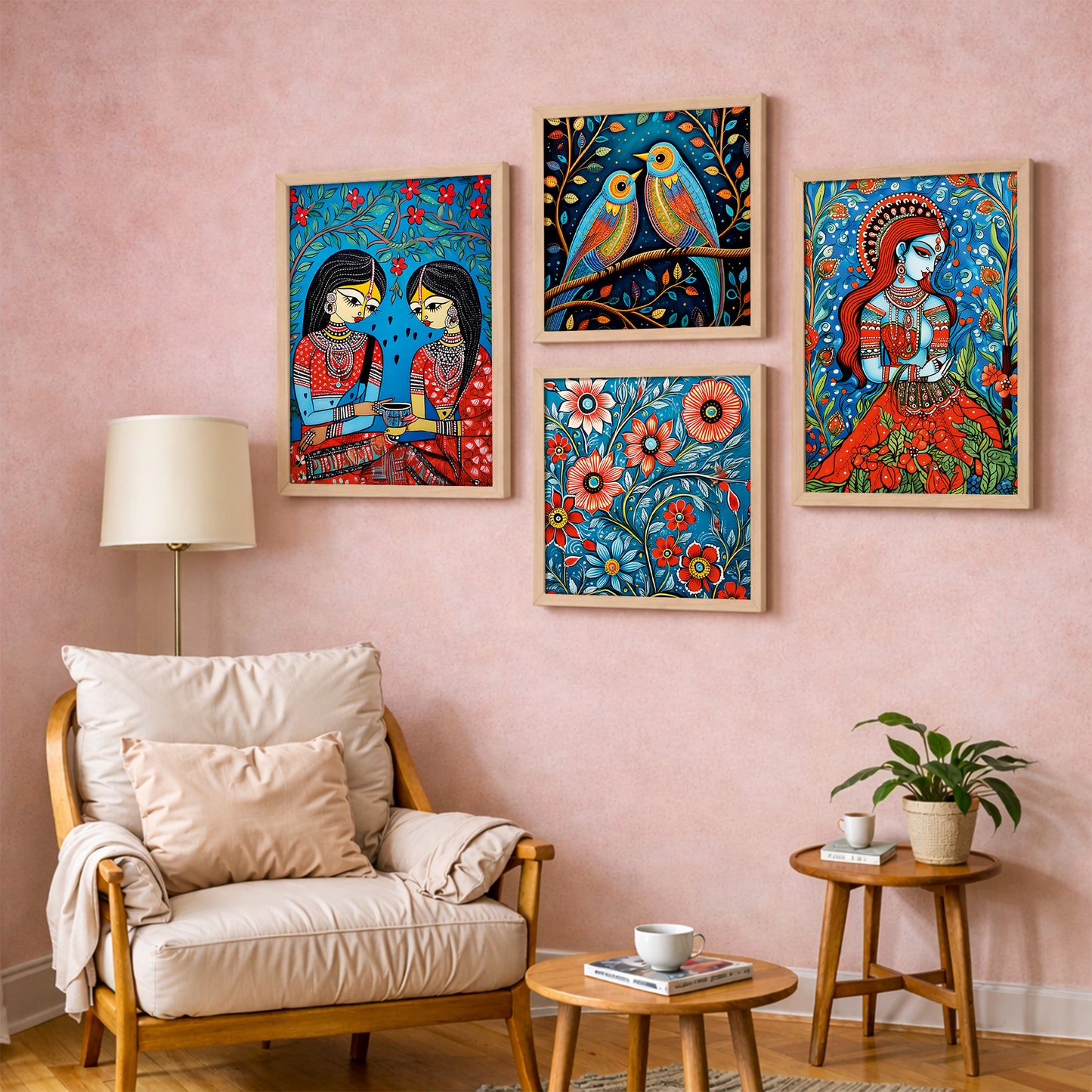 Folk Bloom Frames Set of 4