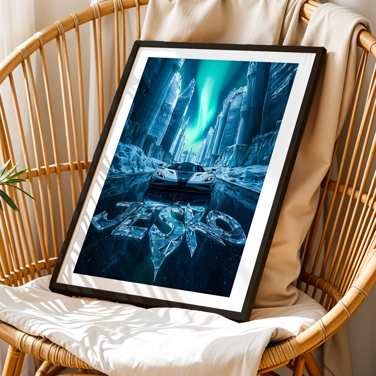 Jesko Arctic Hypercar Wall Frame