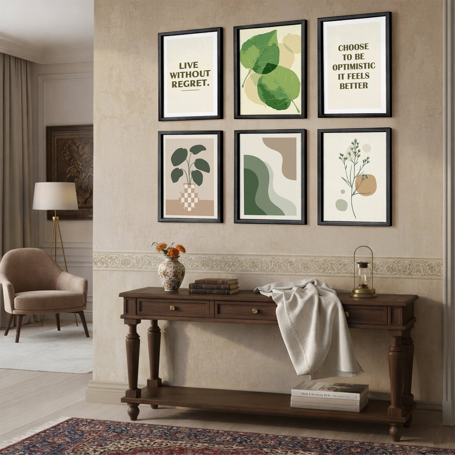 Modern Botanical Wall Frame Set of 6