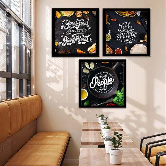 Good Food Quote Wall Frame Set of 3
