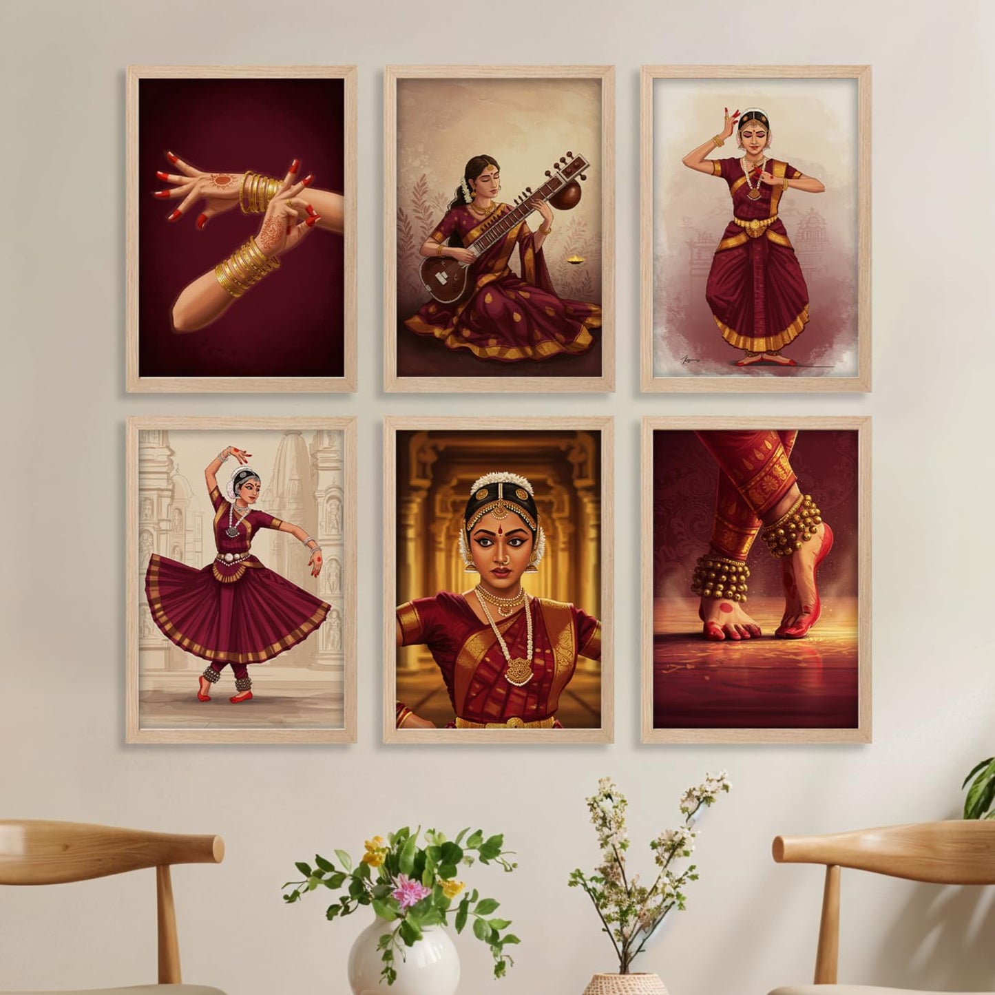 Bharatanatyam Grace Set Wall Frame