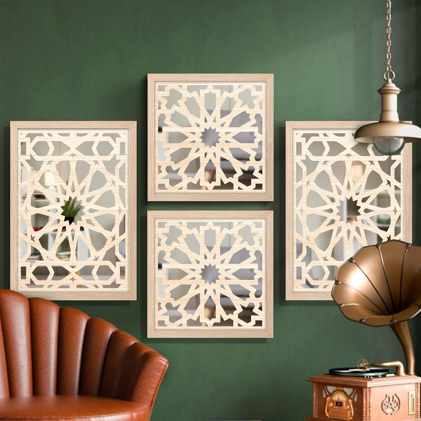 Modern Geometric Wall Mirror Set of 4