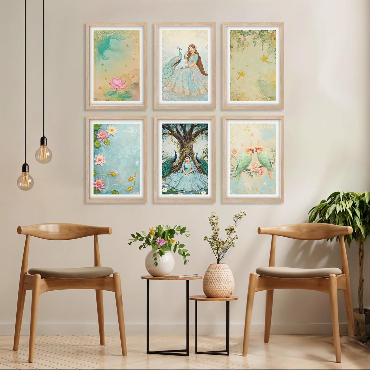 Peacock Blossom Serenity Set Wall Frame