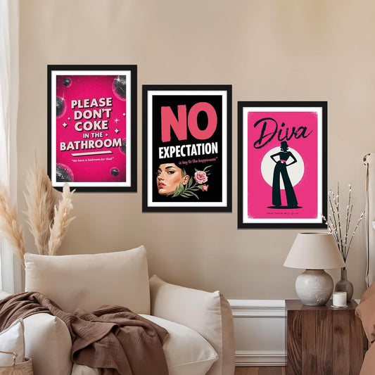 Pink and Black Retro Sassy Quote Wall Frame