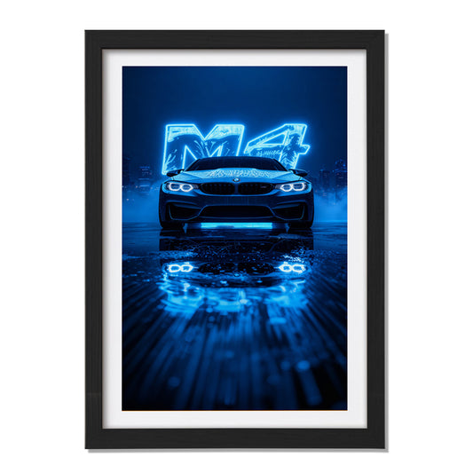 BMW M4 Neon Nights Wall Frame
