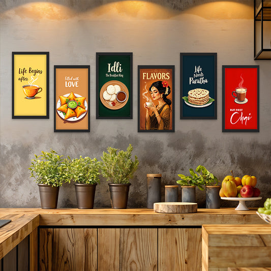 Indian Breakfast & Chai Wall Frame Set