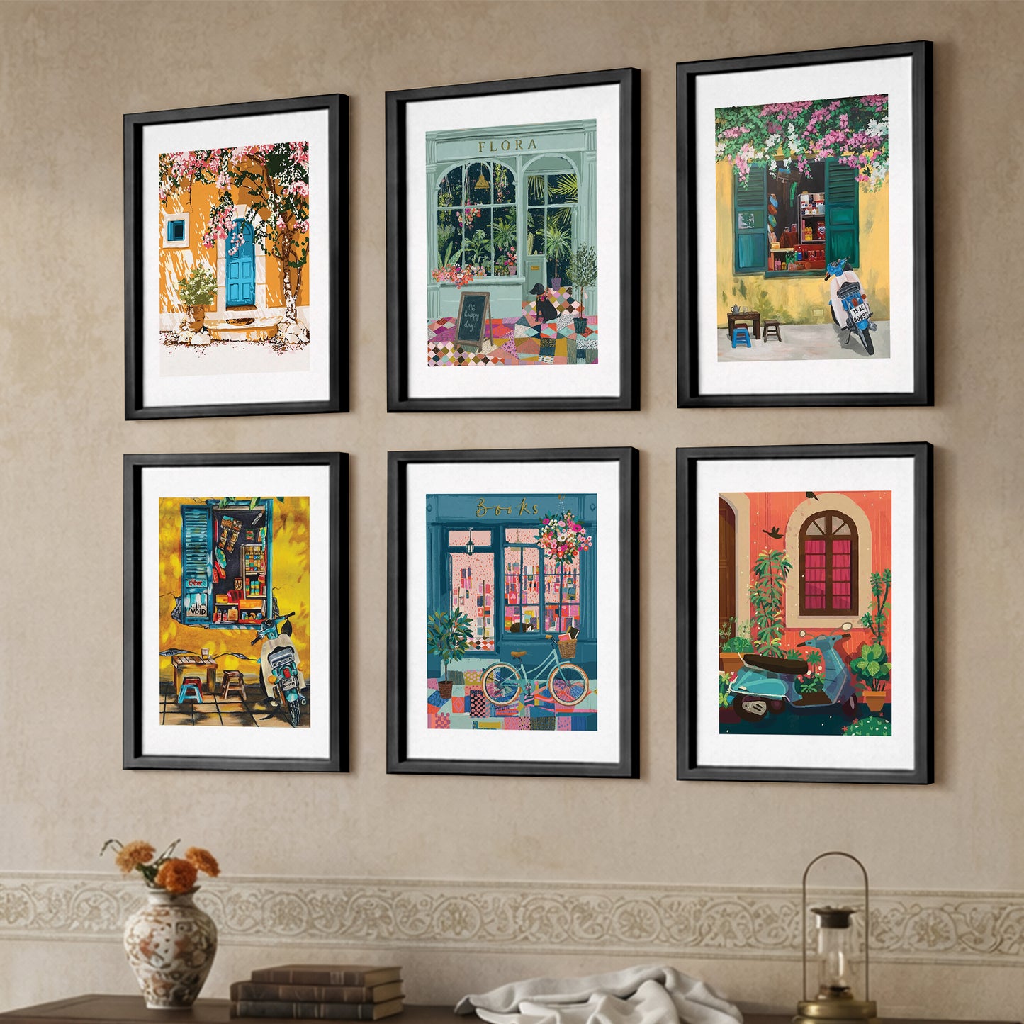 European Village Wall Art Set of 6