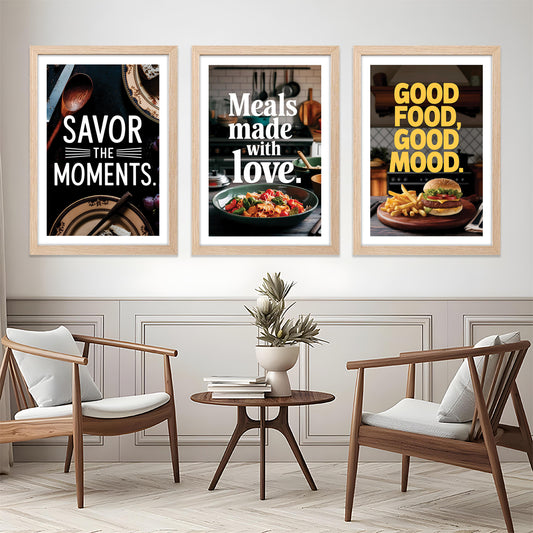 Food Quotes Wall Frame Set