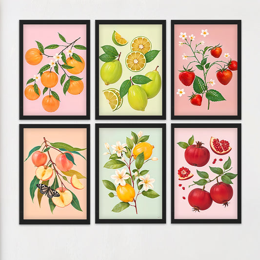 Fresh Fruit Botanical Wall Frame Set