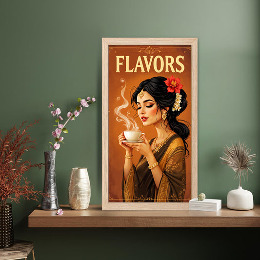 Flavors Tea Lady Art Wall Frame Set of 1