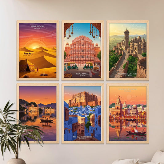 A Journey Through Rajasthan's Golden Cities Wall Frame
