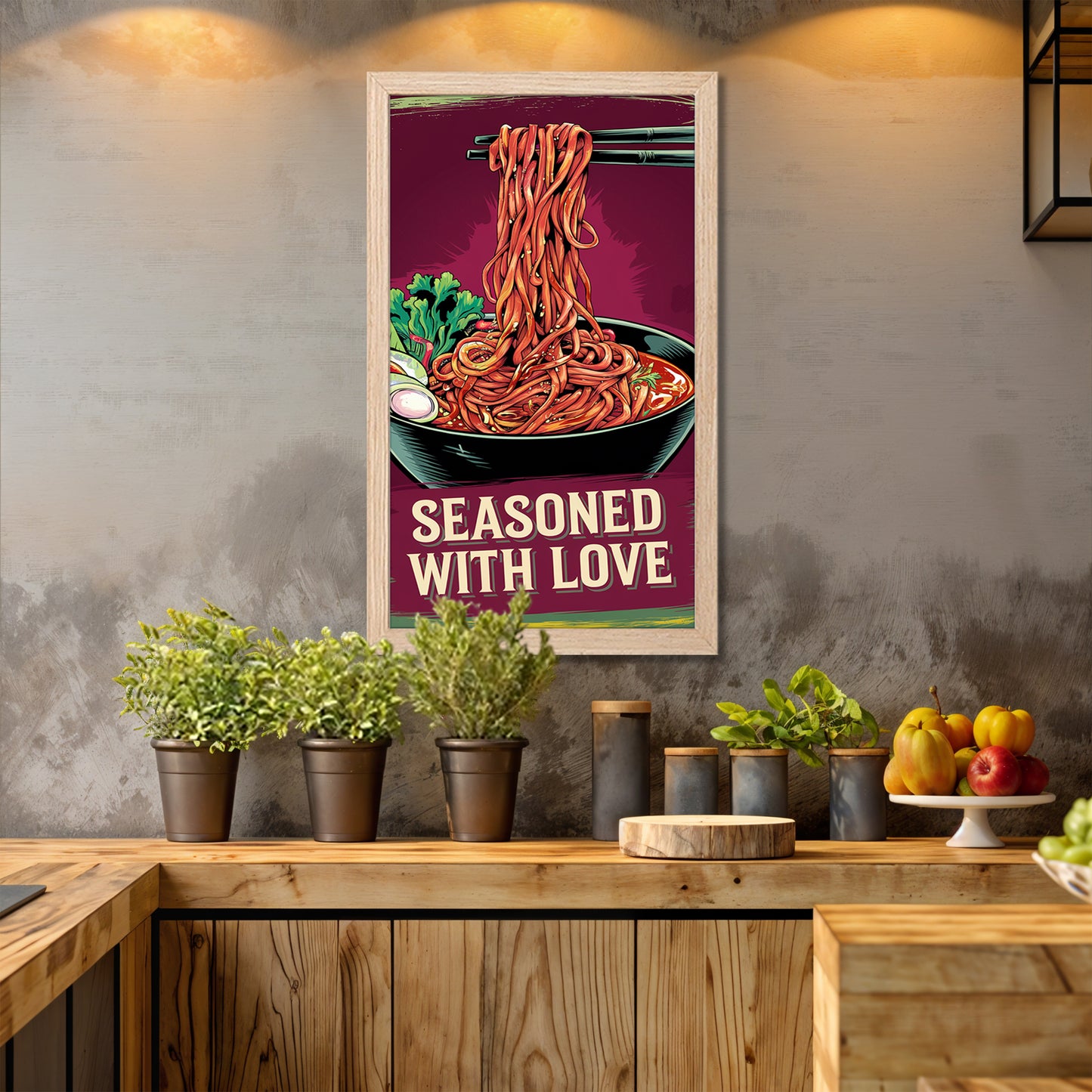 Seasoned Noodles Art Wall Frame