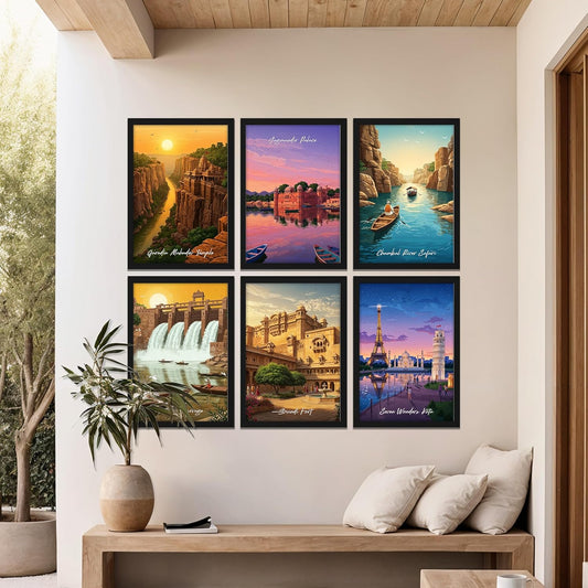 Collection of Six Scenic Destinations Wall Frames