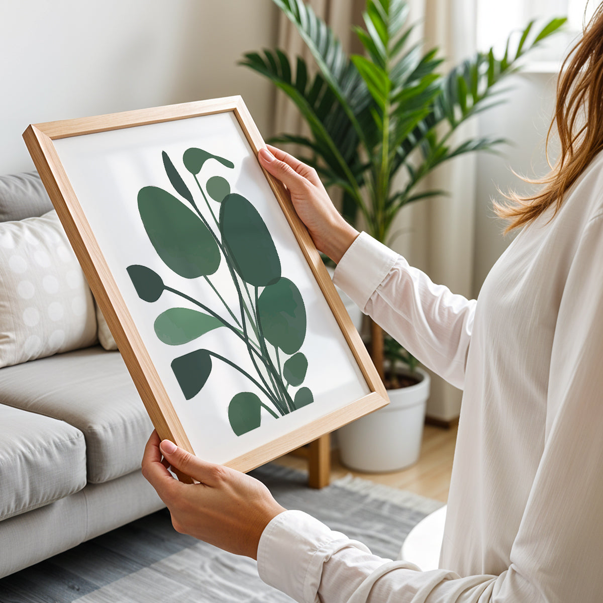 Eucalyptus Branch Minimalist Wall Art – Set of 1