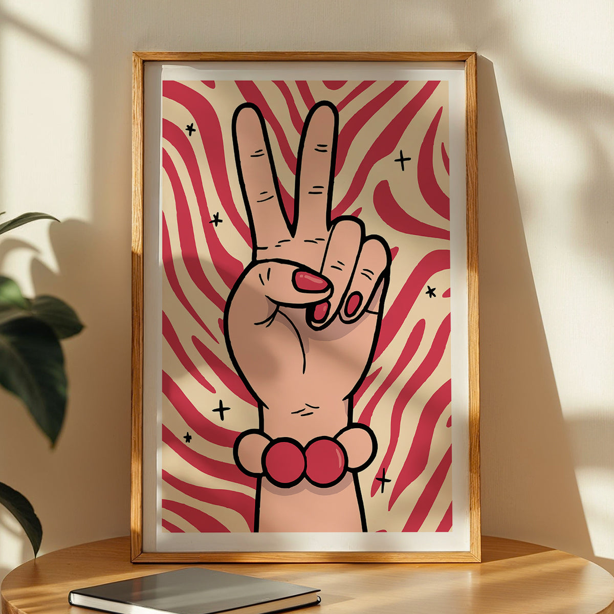 Peace Sign Pop Art Framed Wall Poster