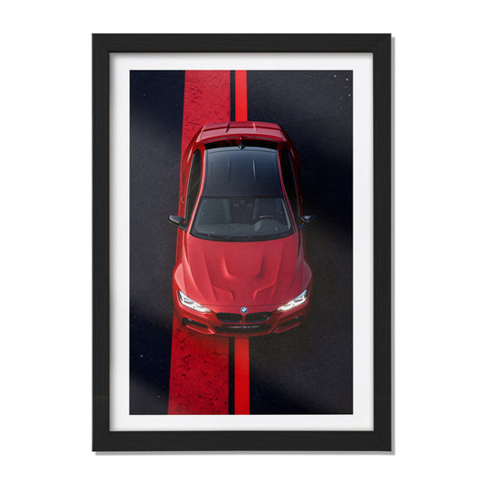 BMW M3 Red Line Wall Frame