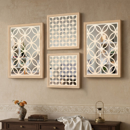 Circular Pattern Mirror Set of 4