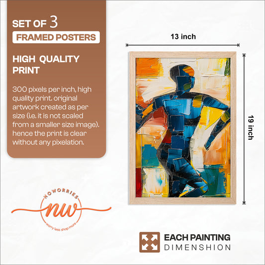 Abstract Figure Wall Art Set of 3