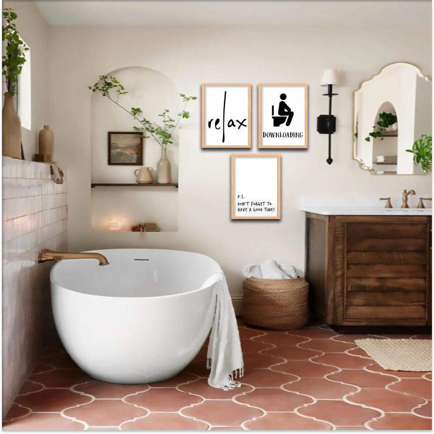 Bathroom Humor Trio Wall Frame Set