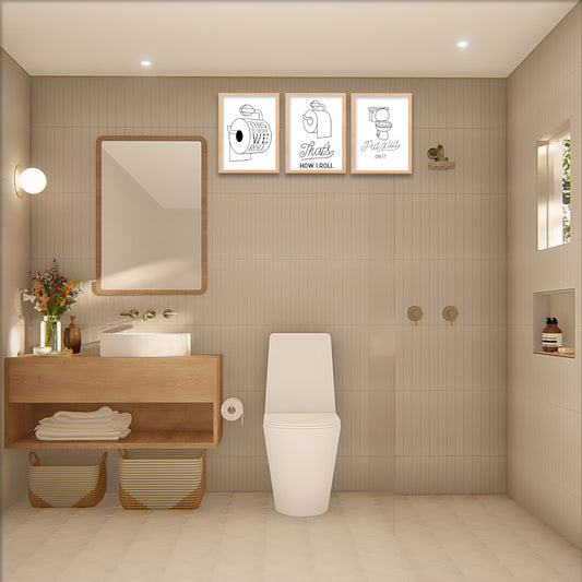 Bathroom Wall Art Set Frames