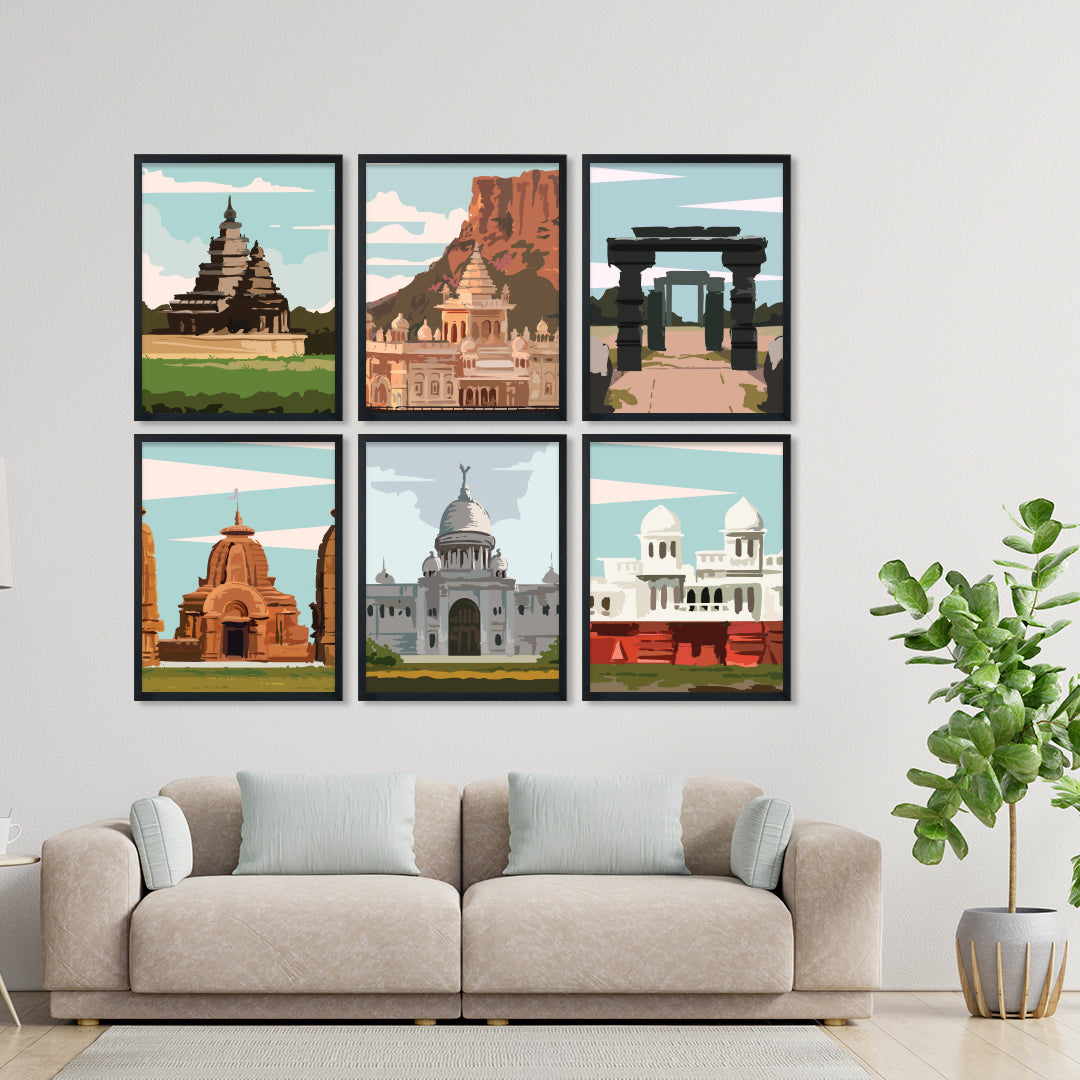 Indian Heritage Landmarks Wall Frame Set