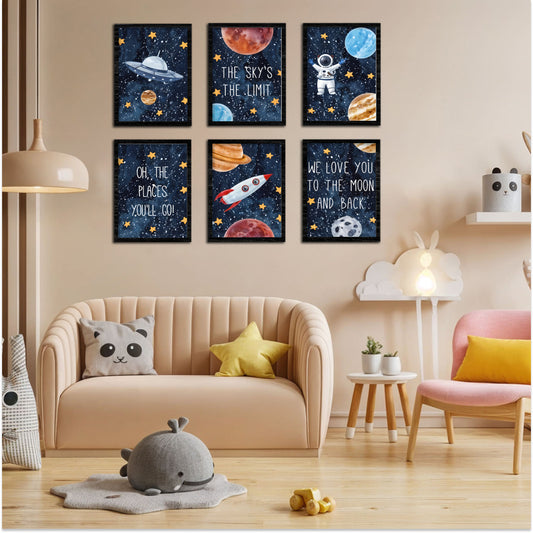 Space Adventure Kids Wall Art Set