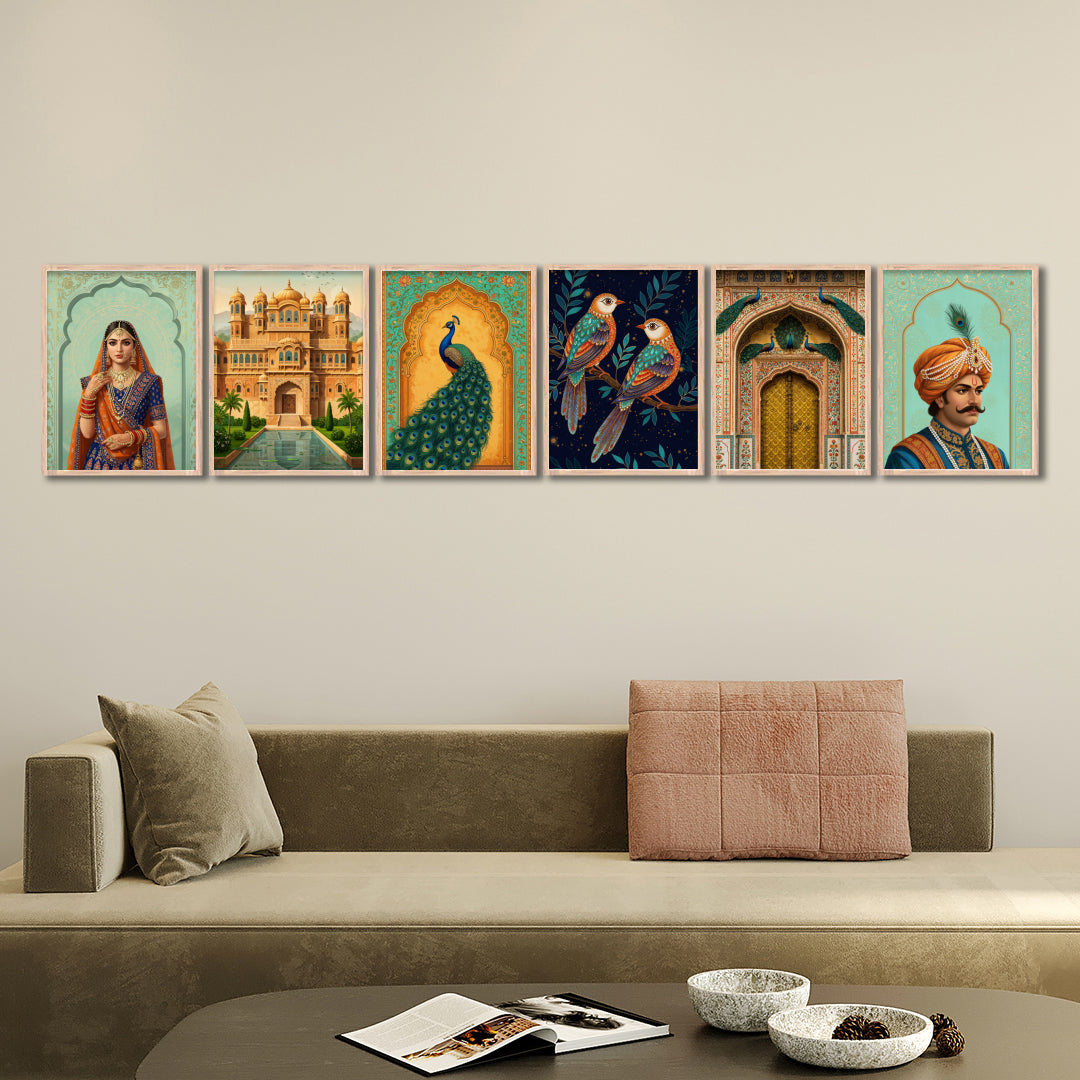 Royal Rajasthan Portrait Set Wall Frames
