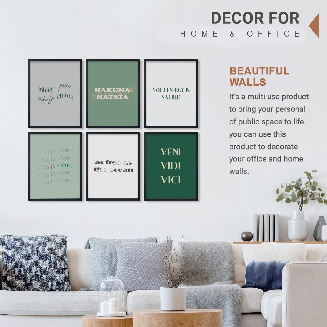 Minimal Zen Quote Collection Wall Frame