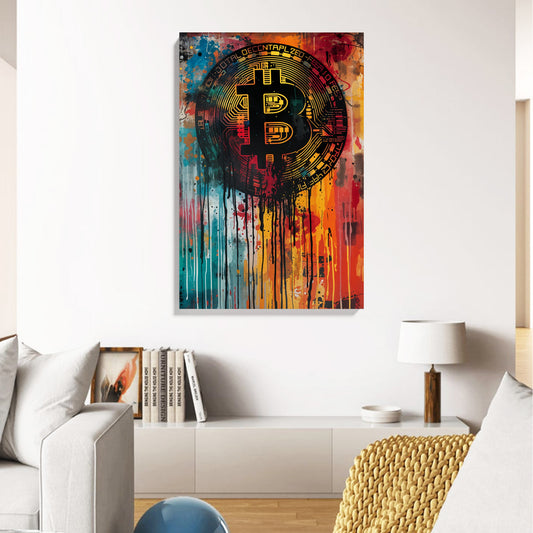 Bitcoin Splash Art Canvas