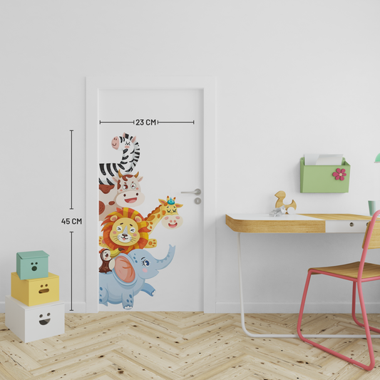 Cute Animal Door Wall Sticker