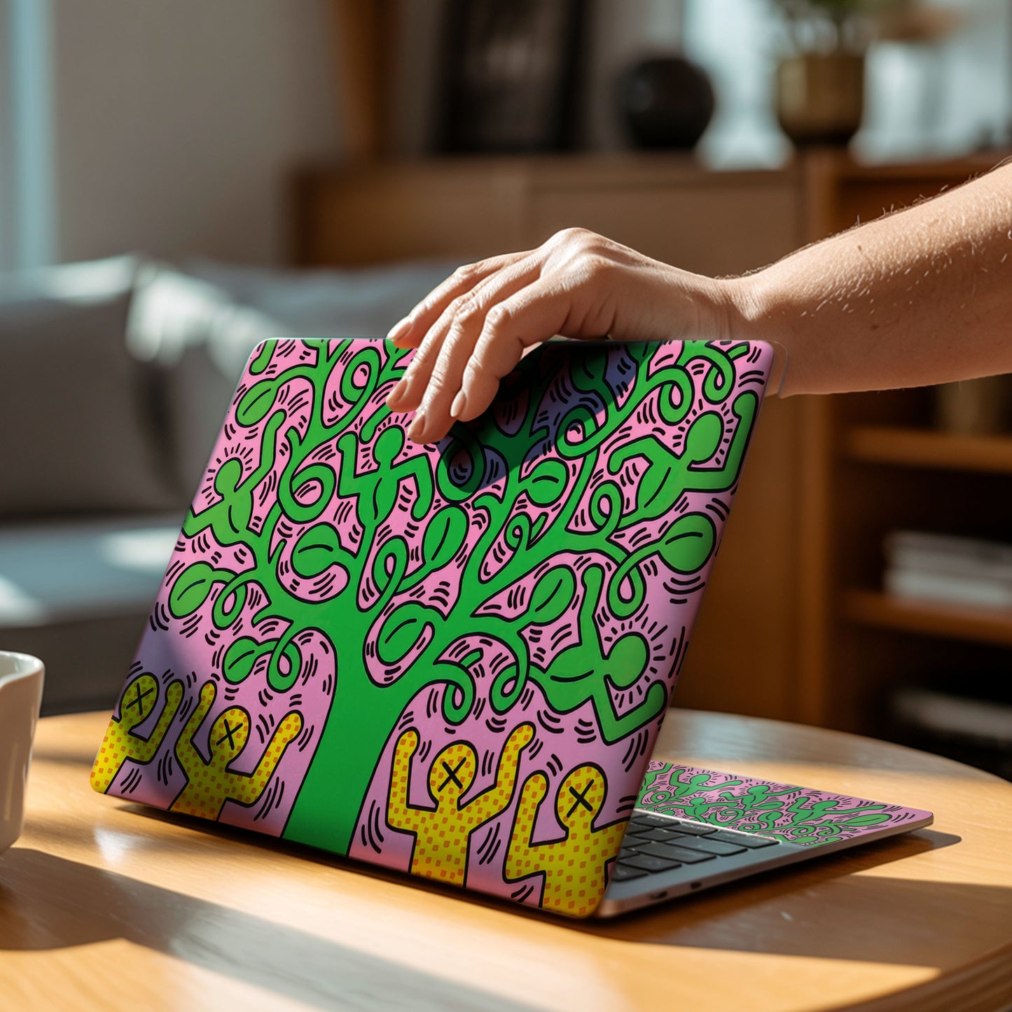 Abstract Tree Pop Art Pink Laptop Skin