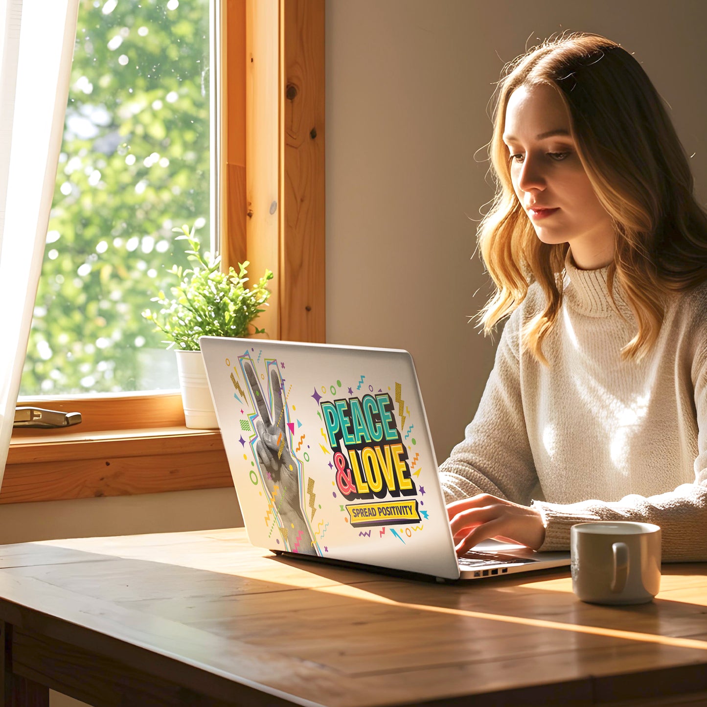Peace & Love Retro Pop Laptop Skin