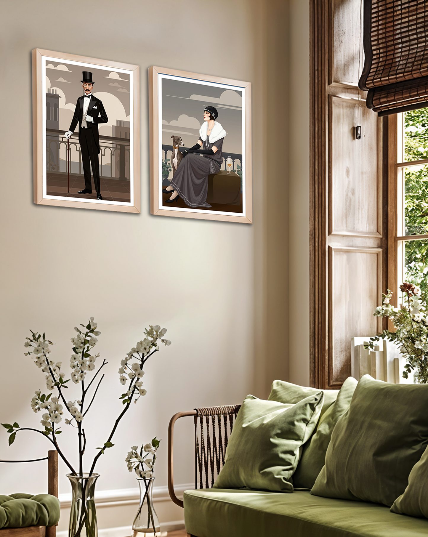 Vintage Romance – Classic Retro Couple Wall Art Set