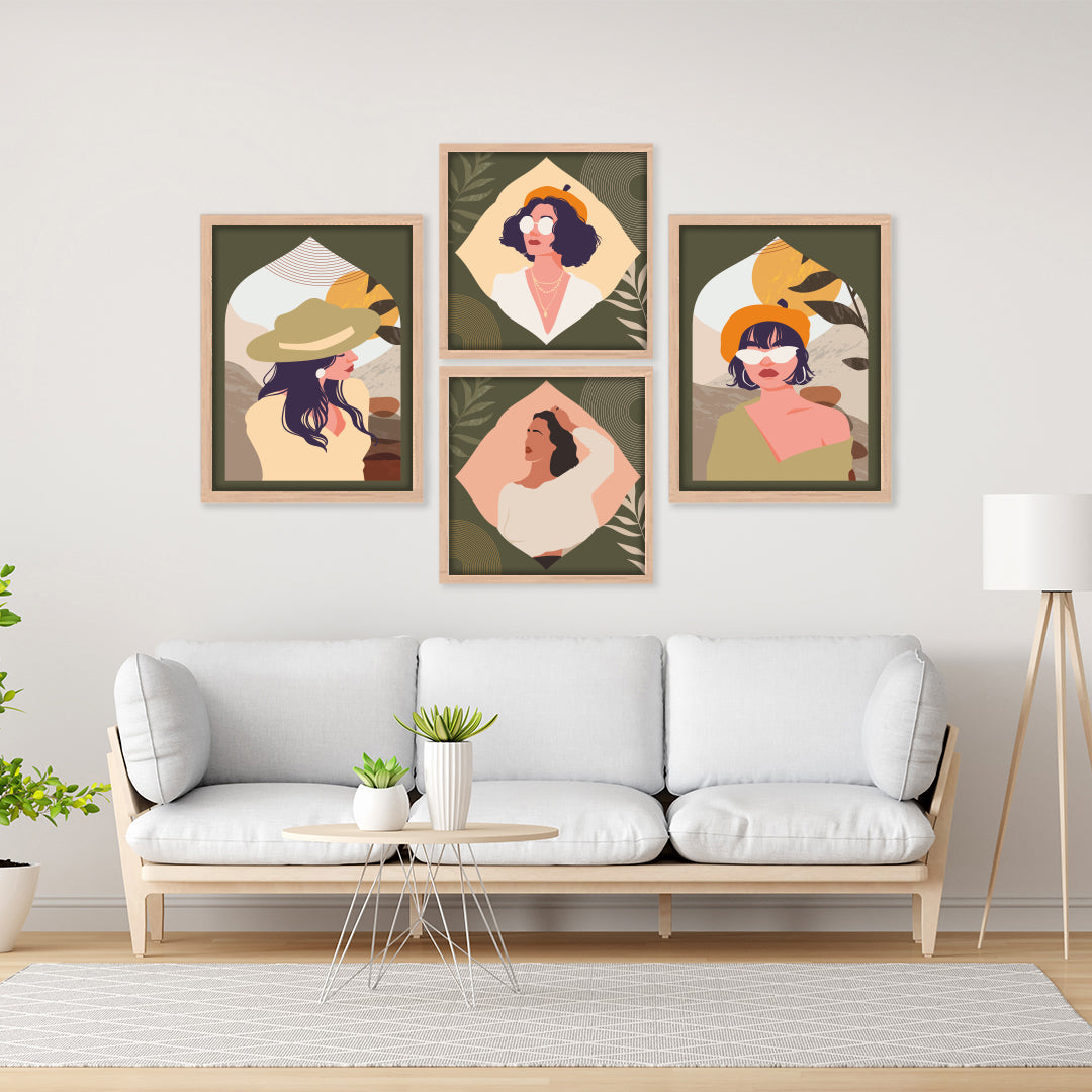 Aesthetic Women Wall Set
