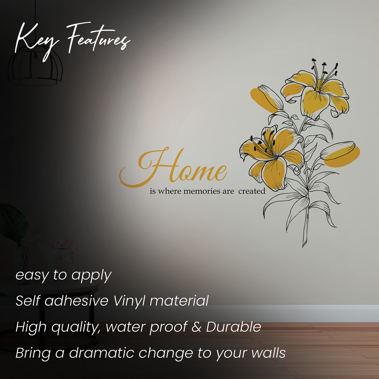 Yellow Lily Floral Wall Sticker