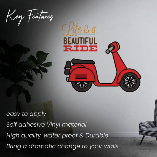 Beautiful Ride Scooter Wall Sticker