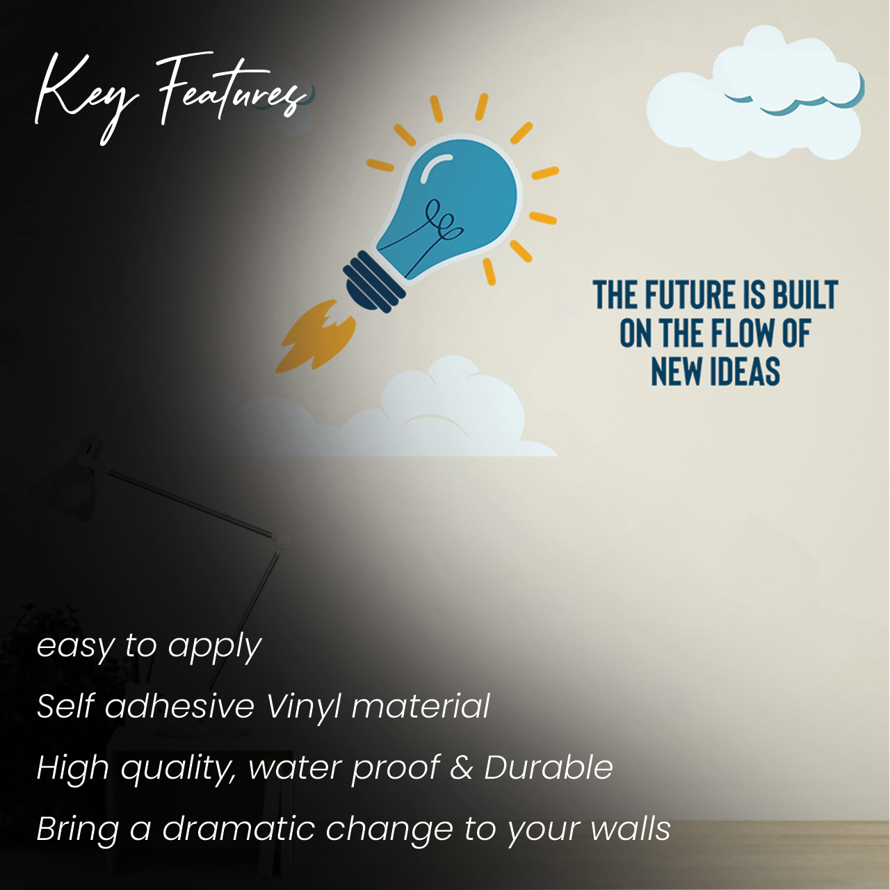 Future Ideas Rocket Lightbulb Wall Sticker