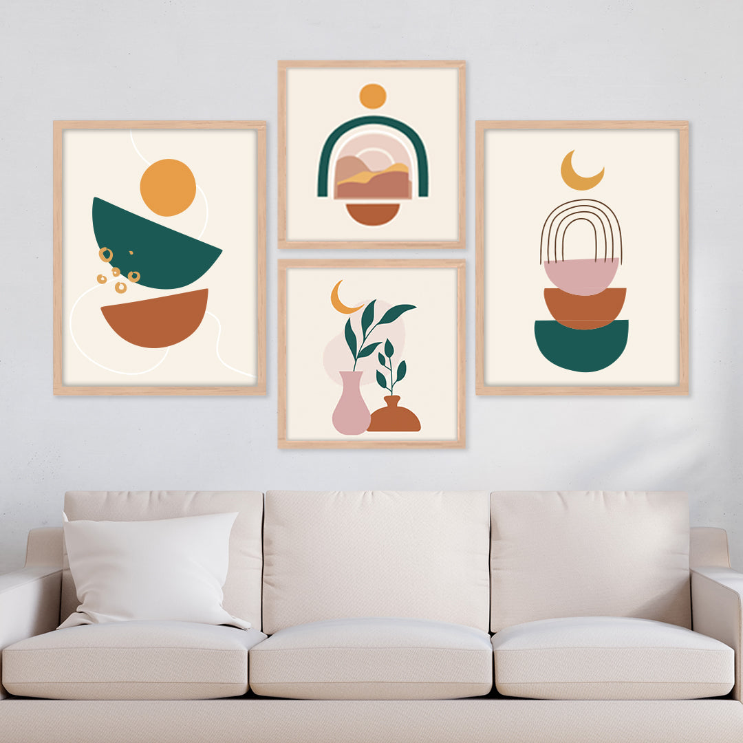 Boho Abstract Wall Art Set